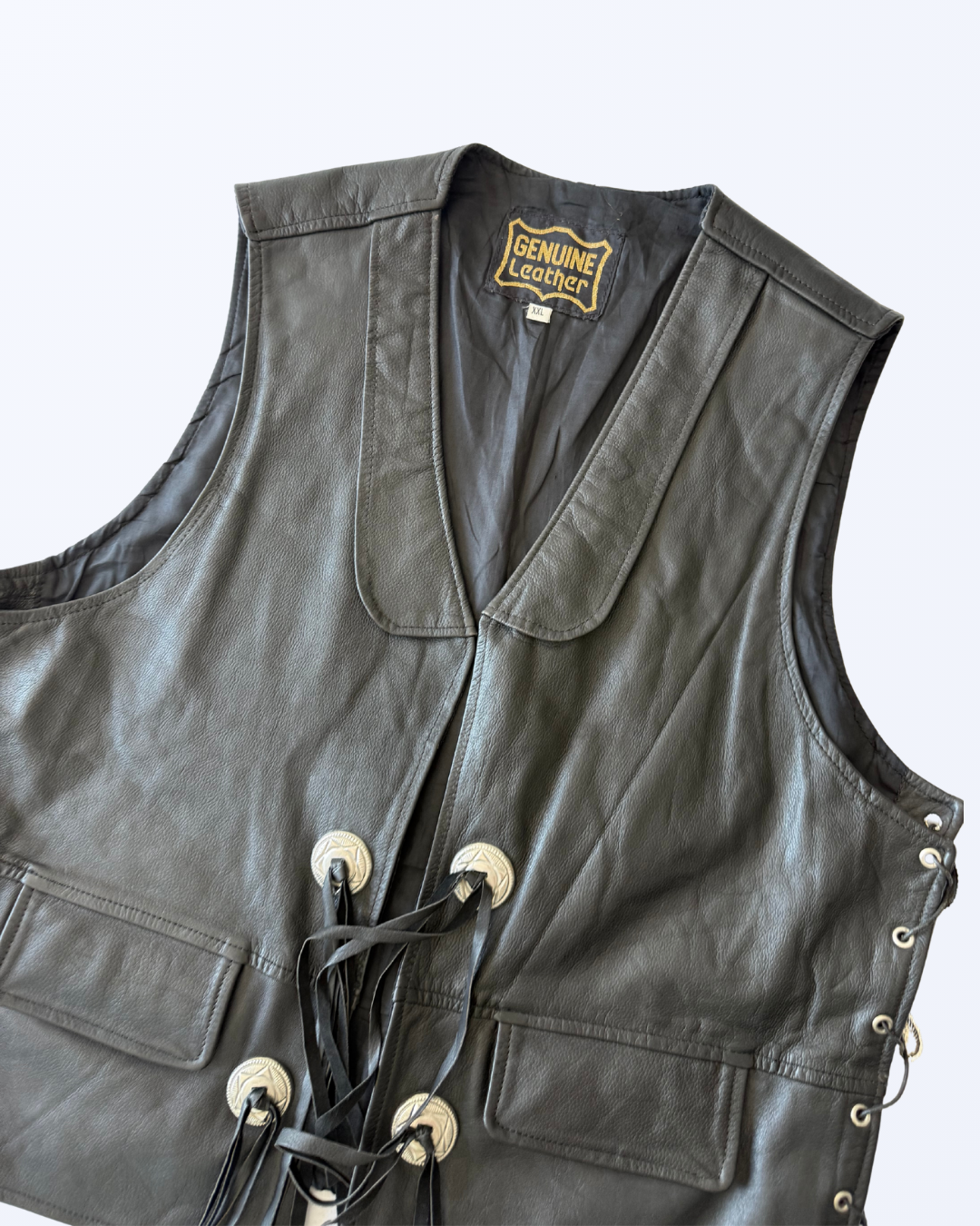 Cowboy Weste mit Fransen Boho Festival Echtleder Teos Vintage Onlineshop