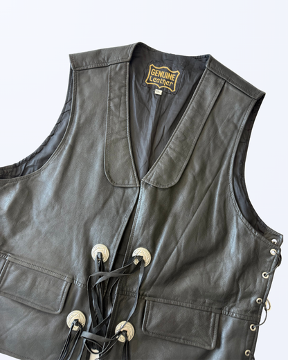 Cowboy Weste mit Fransen Boho Festival Echtleder Teos Vintage Onlineshop
