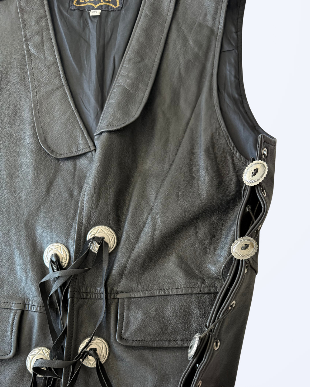 Cowboy Weste mit Fransen Boho Festival Echtleder Teos Vintage Onlineshop