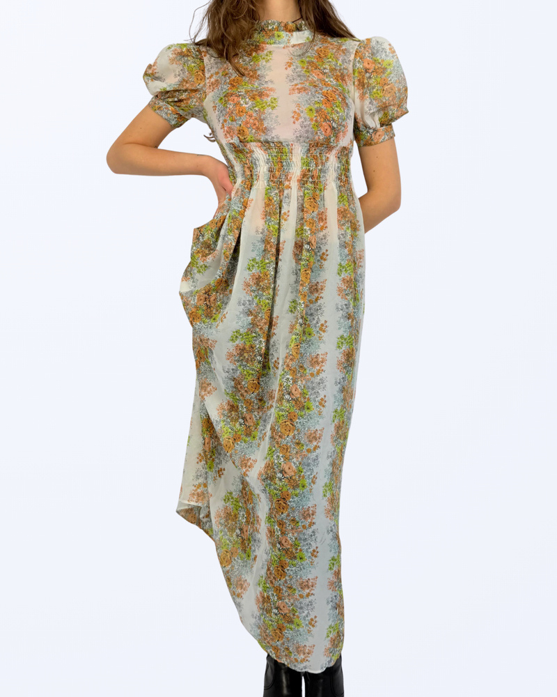 Vintage Escapade Sydney Maxikleid Semitransparent