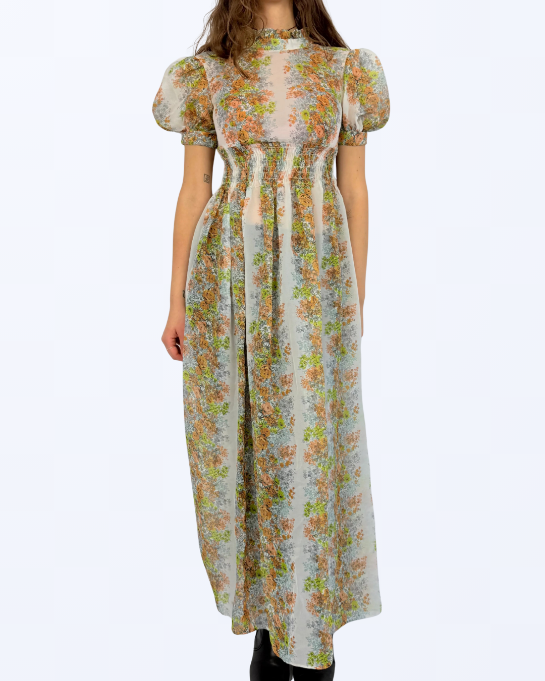 Vintage Escapade Sydney Maxikleid Semitransparent