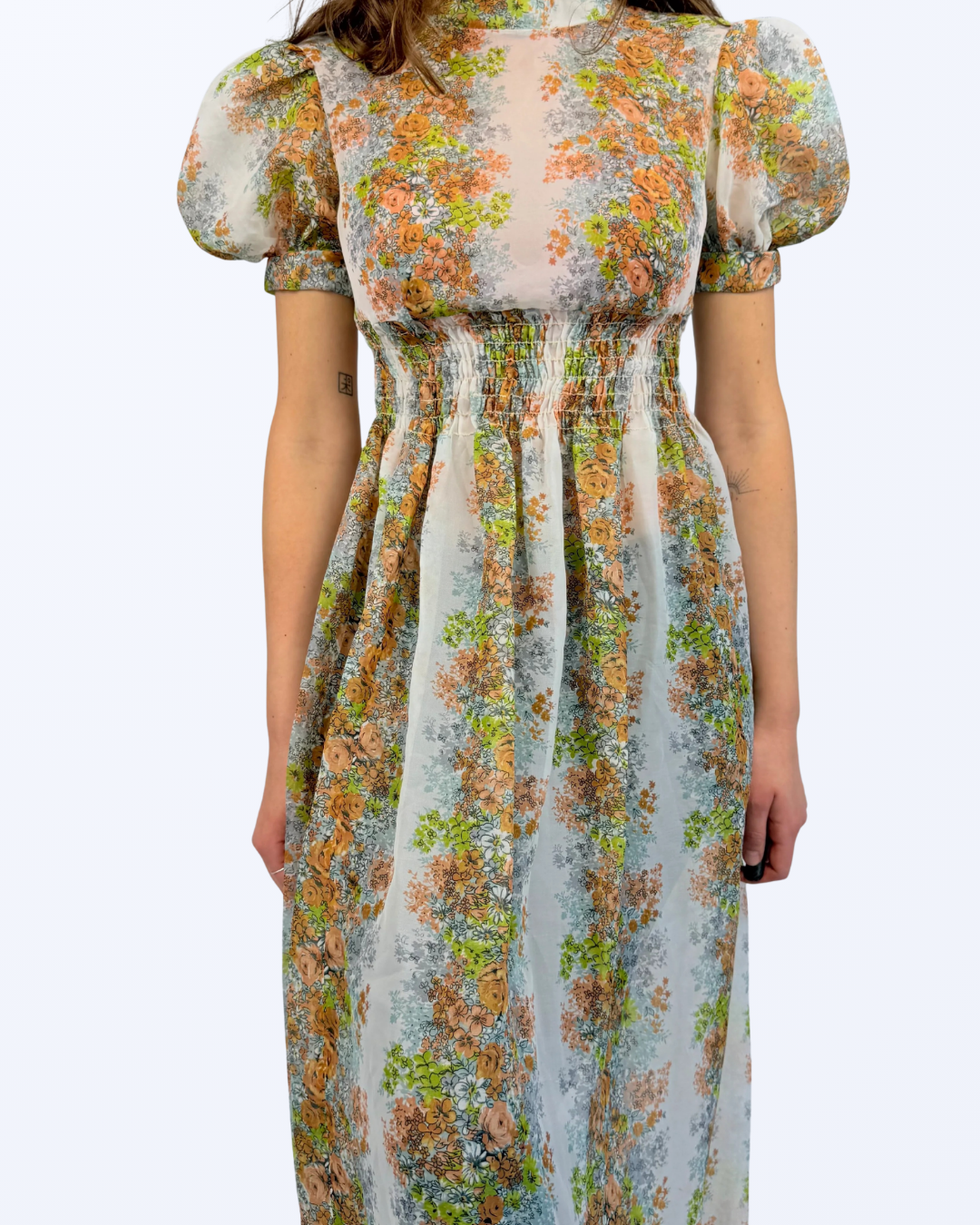 Vintage Escapade Sydney Maxikleid Semitransparent