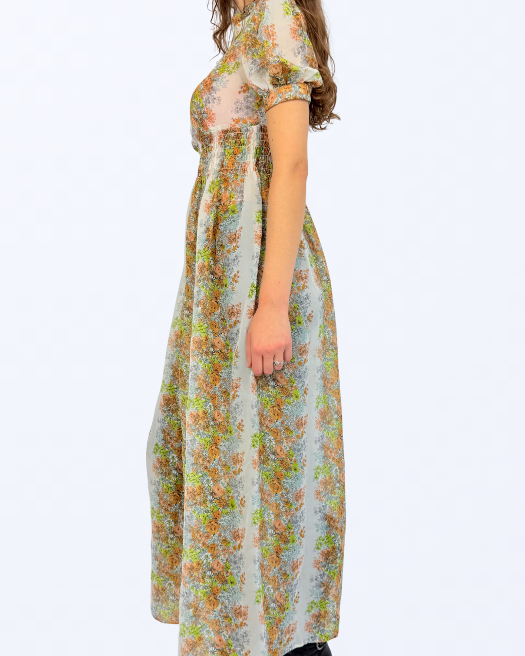 Vintage Escapade Sydney Maxikleid Semitransparent