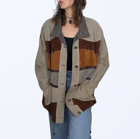 Vintage Giorgio Mobiani Patchwork Lederjacke Teos Vintage Onlineshop