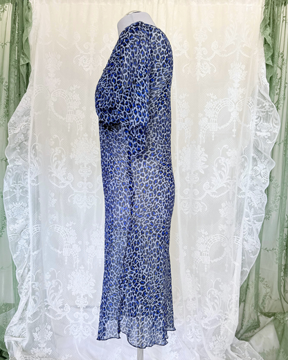 Vintage Leomuster Kleid Pailletten Steine y2k 90s whitchy whimiscal whimsy