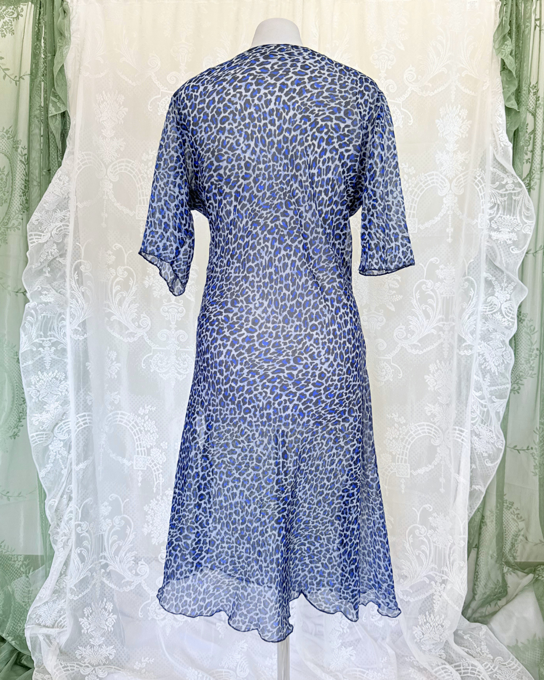 Vintage Leomuster Kleid Pailletten Steine y2k 90s whitchy whimiscal whimsy
