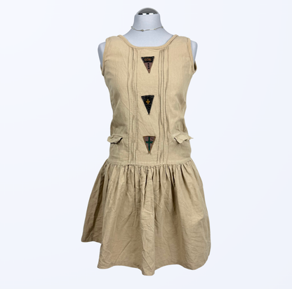 Vintage Kleid beige medieval boho fairy style Teos Vintage Onlineshop