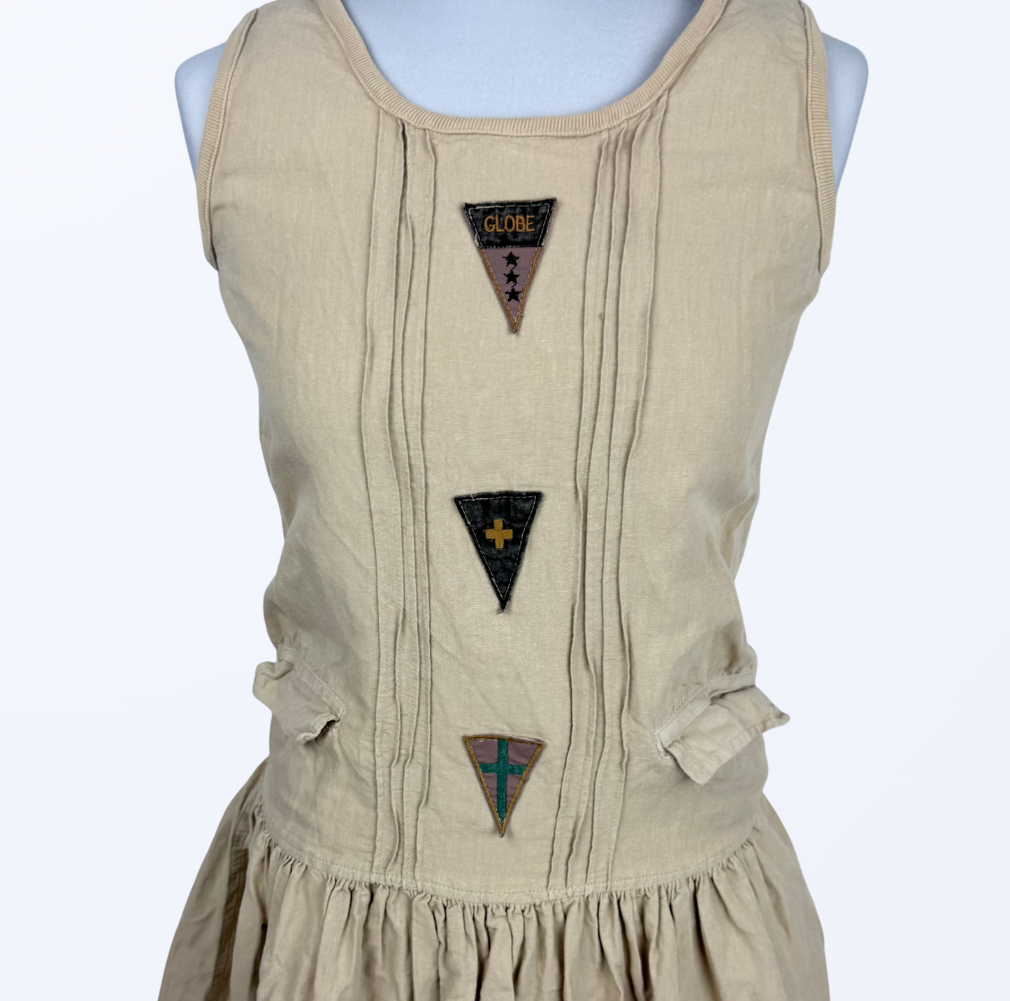 Vintage Kleid beige medieval boho fairy style Teos Vintage Onlineshop