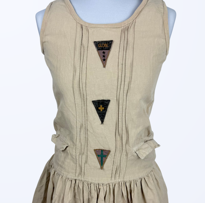 Vintage Kleid beige medieval boho fairy style Teos Vintage Onlineshop