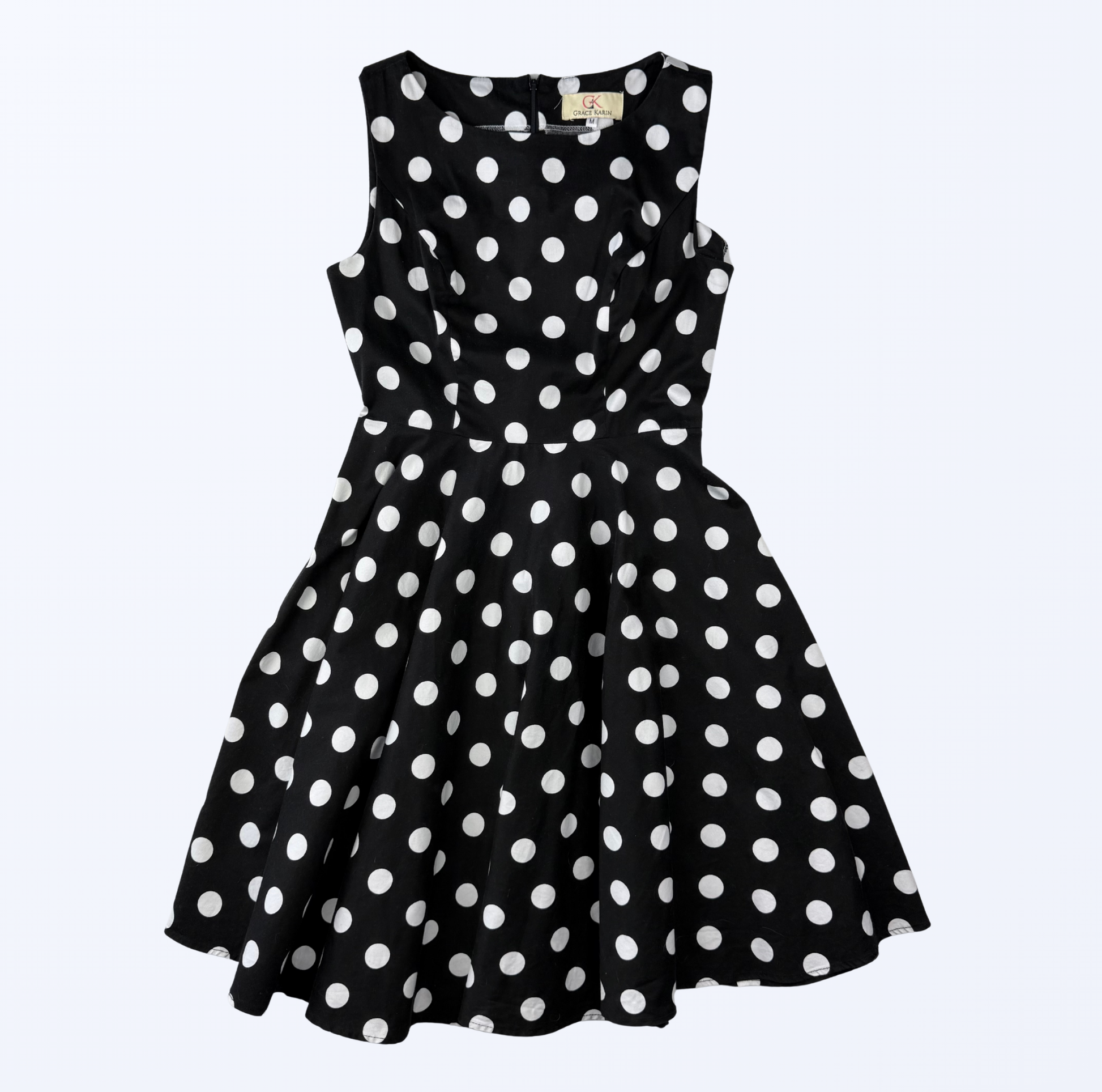 Vintage Grace Karin Polka Dots Midikleid schwarz weiß