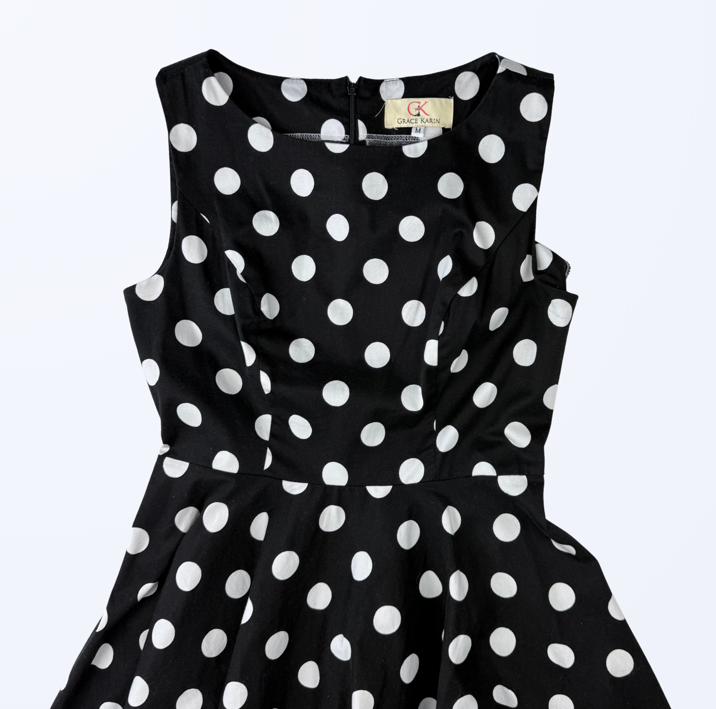 Vintage Grace Karin Polka Dots Midikleid schwarz weiß