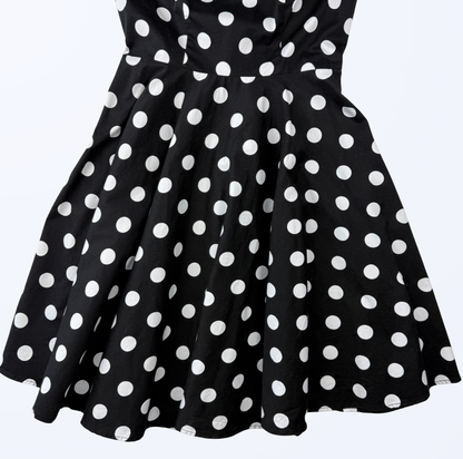 Vintage Grace Karin Polka Dots Midikleid schwarz weiß