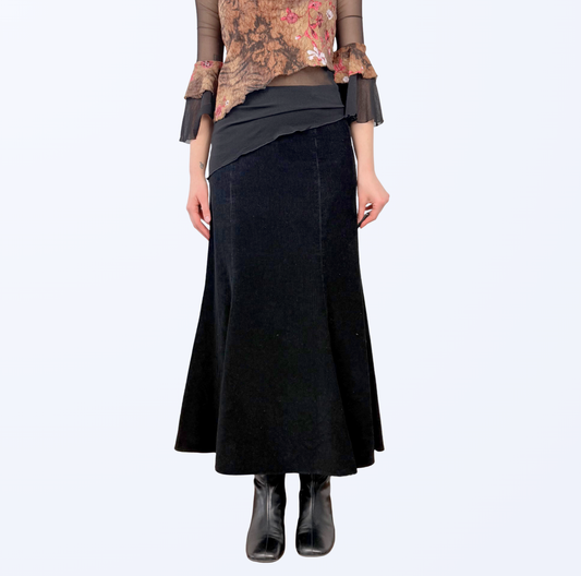 Vintage Habana Maxirock Cord schwarz Teos Vintage Onlineshop