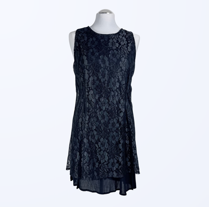 Vintage Spitzenkleid In Mouve schwarz Minikleid kleines schwarzes Teos Vintage Onlineshop