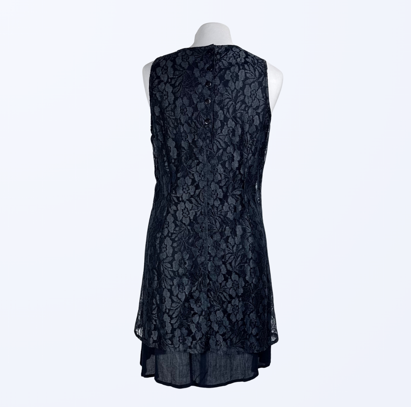 Vintage Spitzenkleid In Mouve schwarz Minikleid kleines schwarzes Teos Vintage Onlineshop