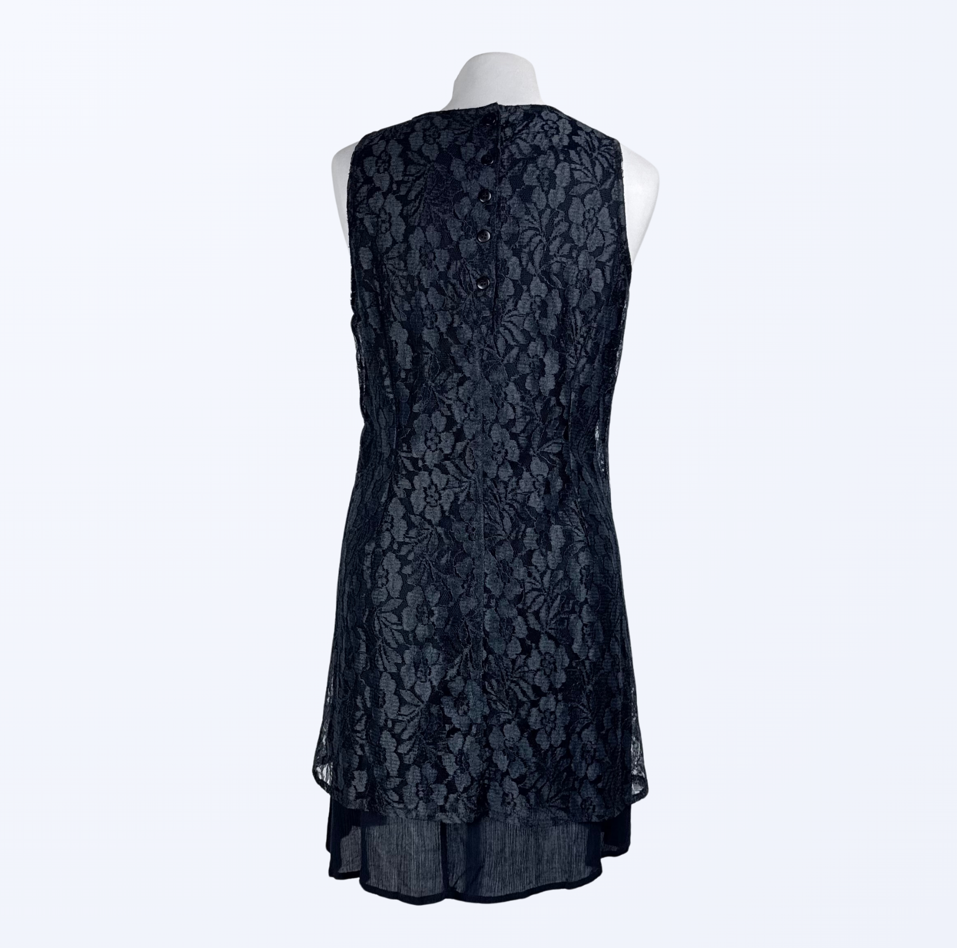 Vintage Spitzenkleid In Mouve schwarz Minikleid kleines schwarzes Teos Vintage Onlineshop