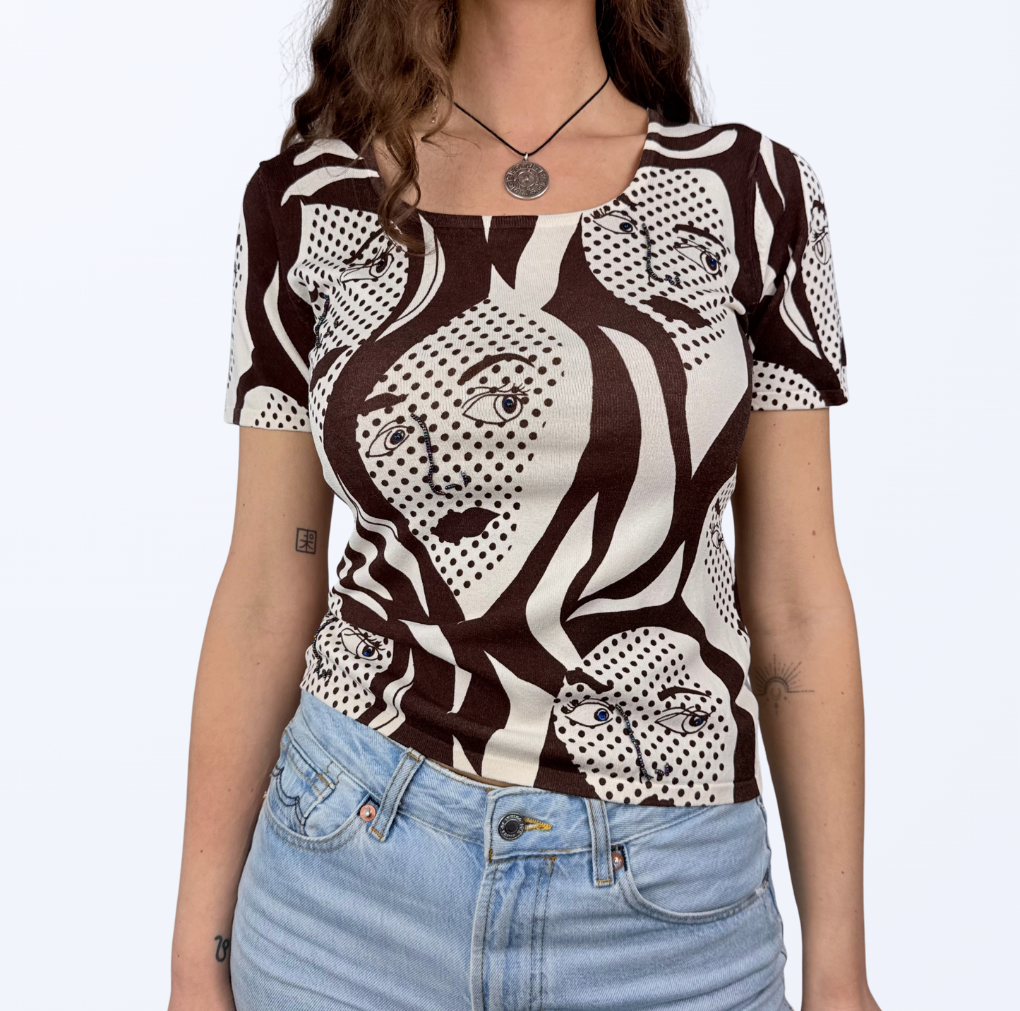 Vintage Intrama T-Sgirt Gesichter Abstrakt besonders Teos Vintage Onlineshop
