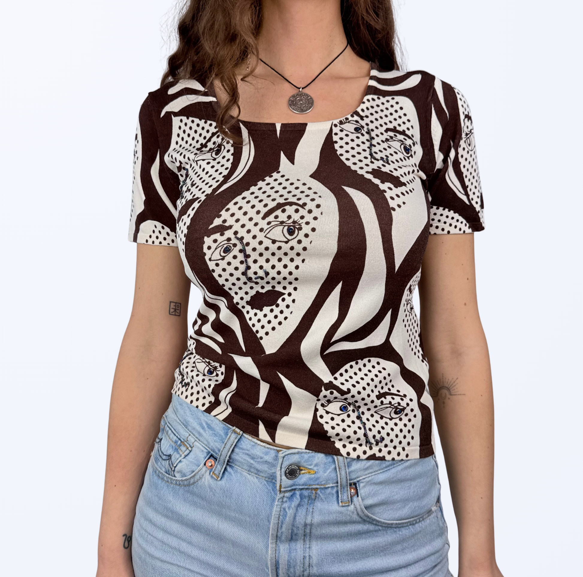 Vintage Intrama T-Sgirt Gesichter Abstrakt besonders Teos Vintage Onlineshop