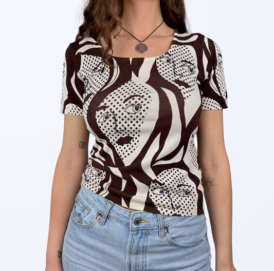 Vintage Intrama T-Sgirt Gesichter Abstrakt besonders Teos Vintage Onlineshop