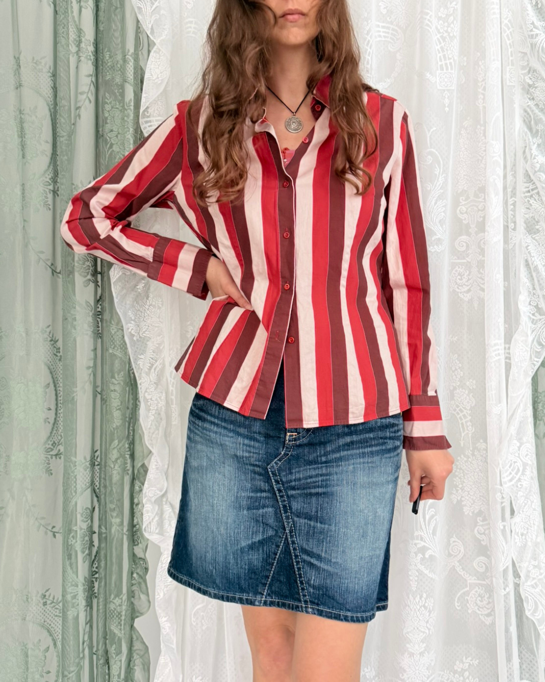 Vintage Joop Bluse gestreift 90s Style Vintage Designer Teos Online Shop