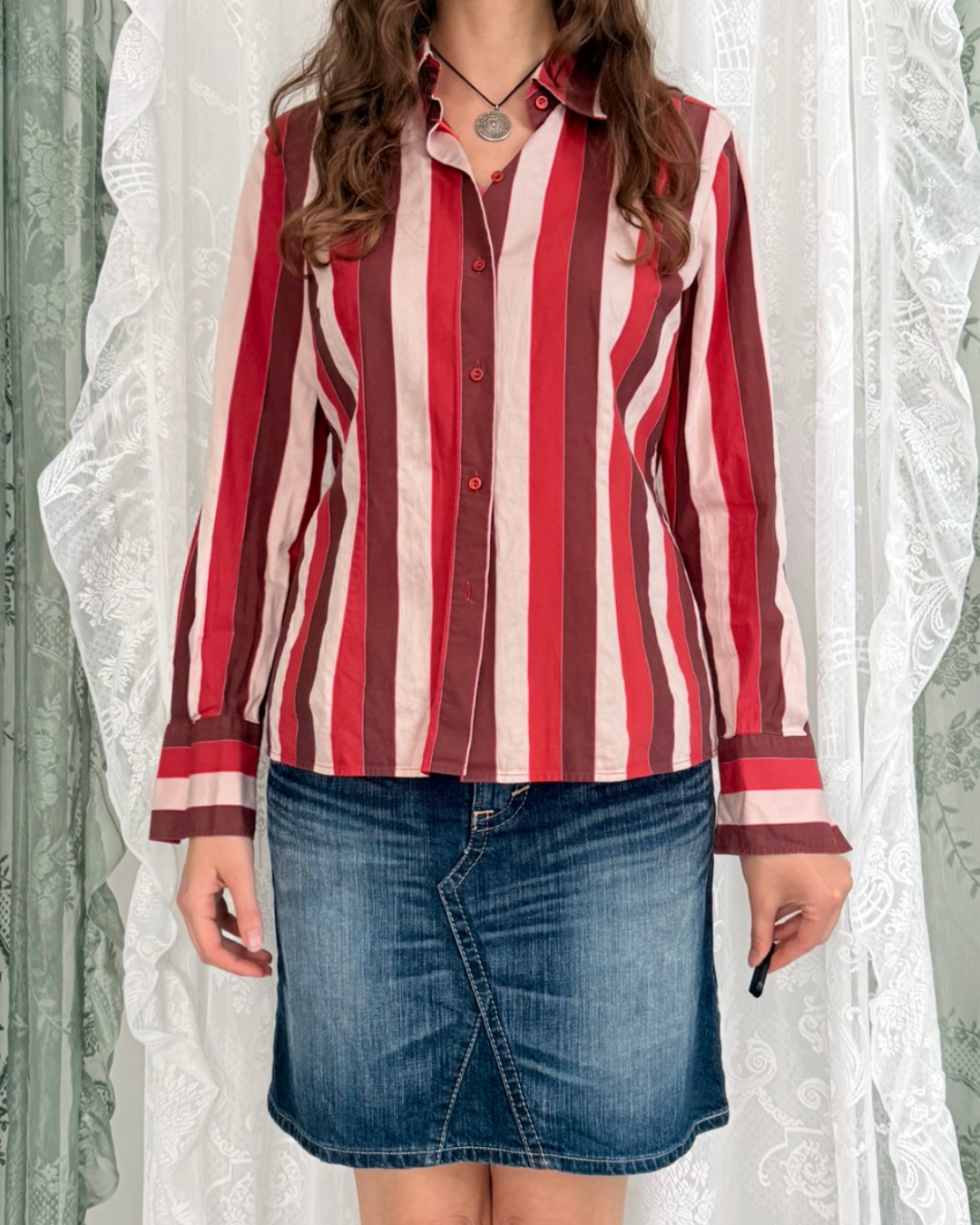 Vintage Joop Bluse gestreift 90s Style Vintage Designer Teos Online Shop