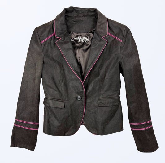 Vintage K-Yen Lederjacke Lederblazer dunkelbraun