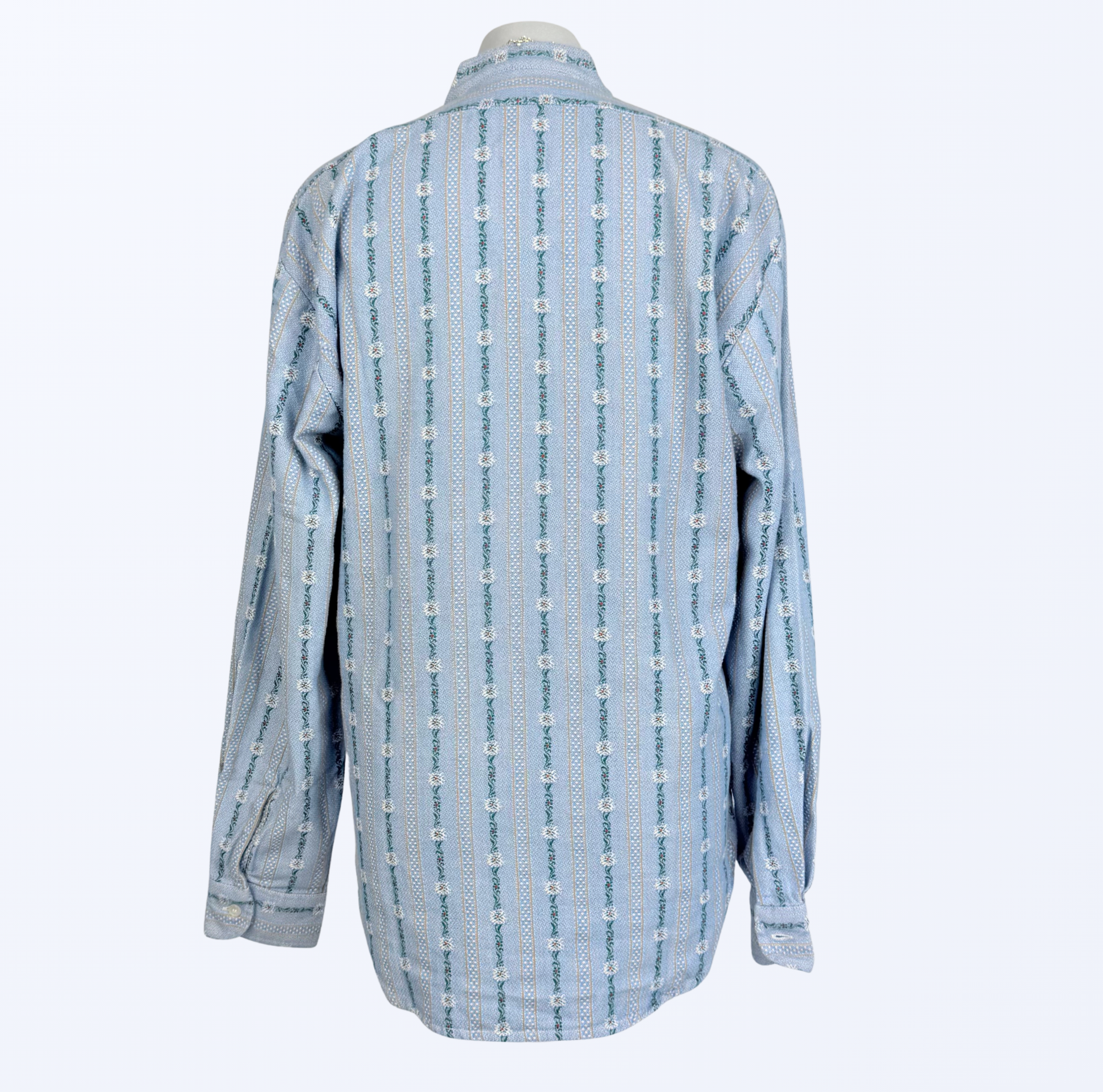 Vintage Langarmbluse Blumenmuster cottage core hellblau
