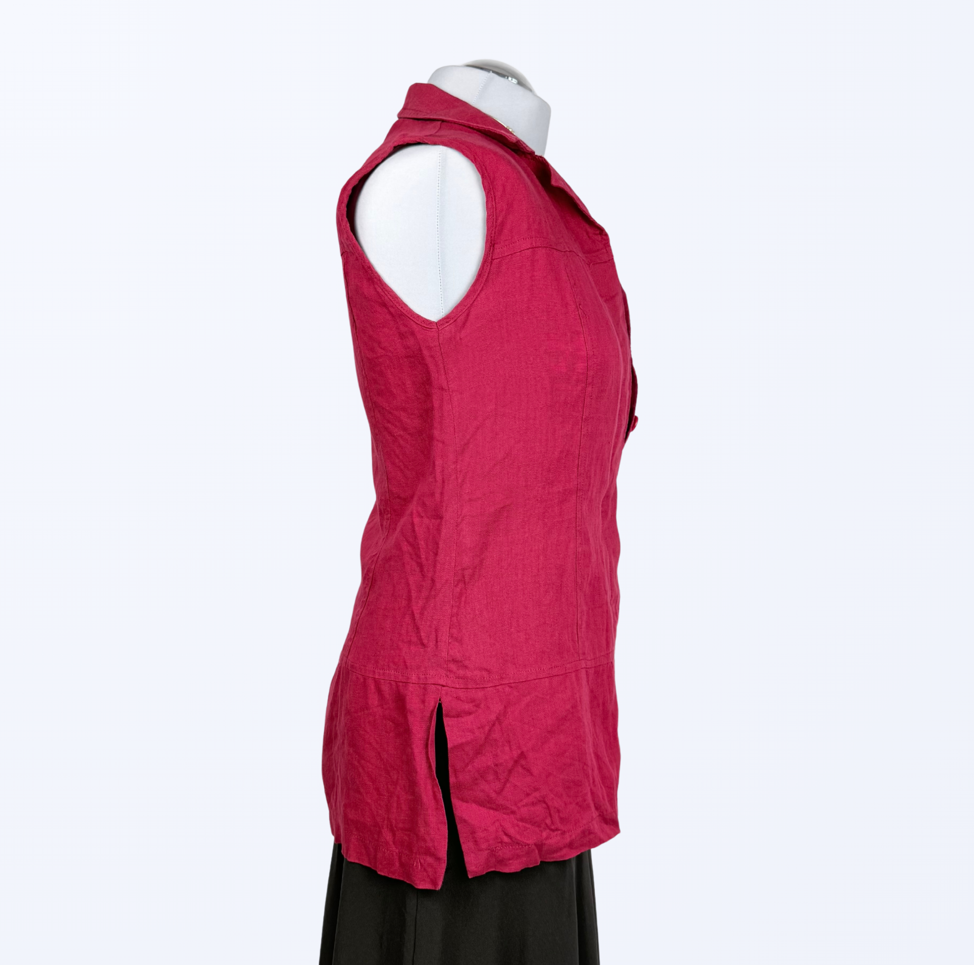 Leinenbluse lang geschnitten rot Teos Vintage Onlineshop