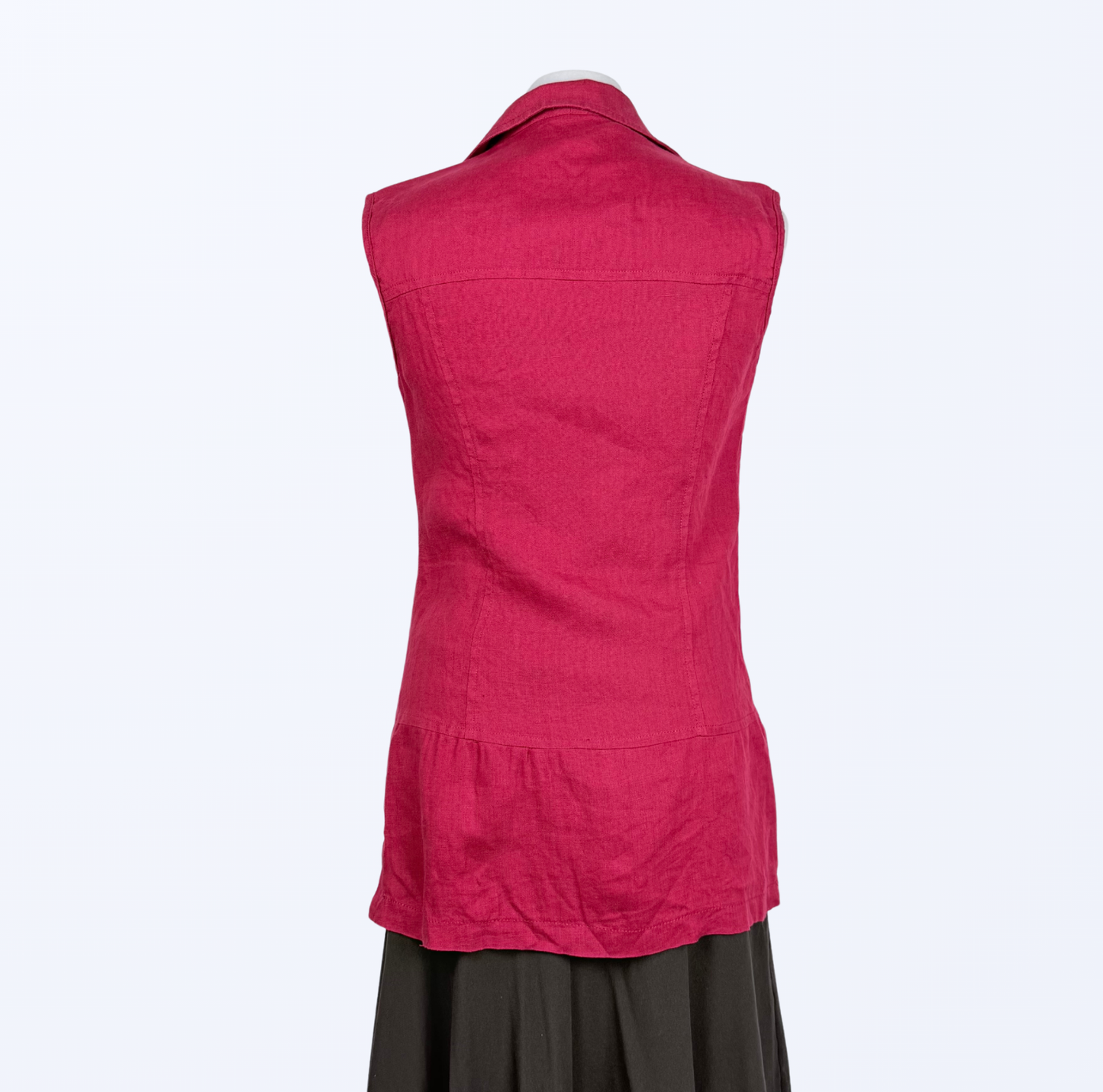 Leinenbluse lang geschnitten rot Teos Vintage Onlineshop