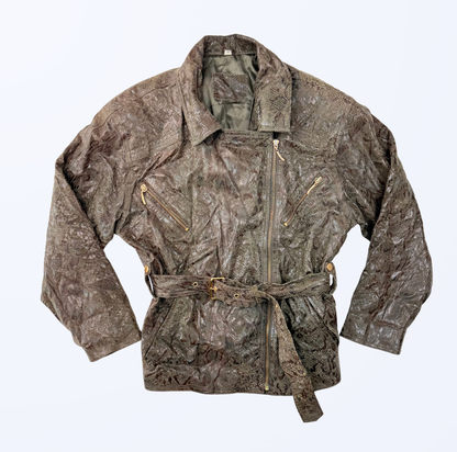 Vintage Lederjacke Animalprint 90s 80s Teos Vintage Onlineshop