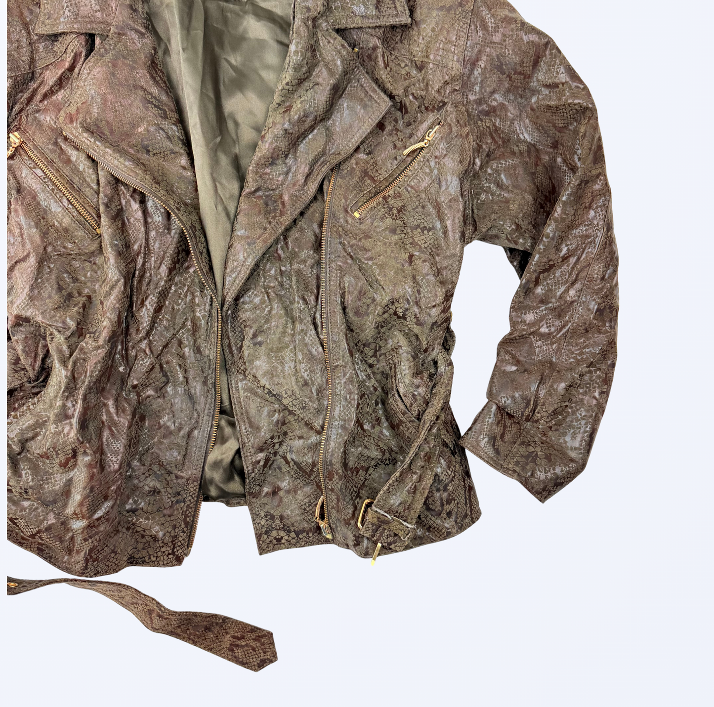 Vintage Lederjacke Animalprint 90s 80s Teos Vintage Onlineshop
