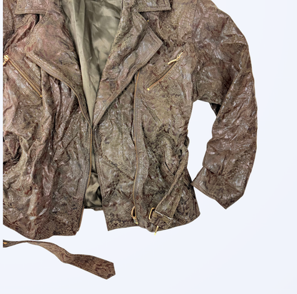Vintage Lederjacke Animalprint 90s 80s Teos Vintage Onlineshop