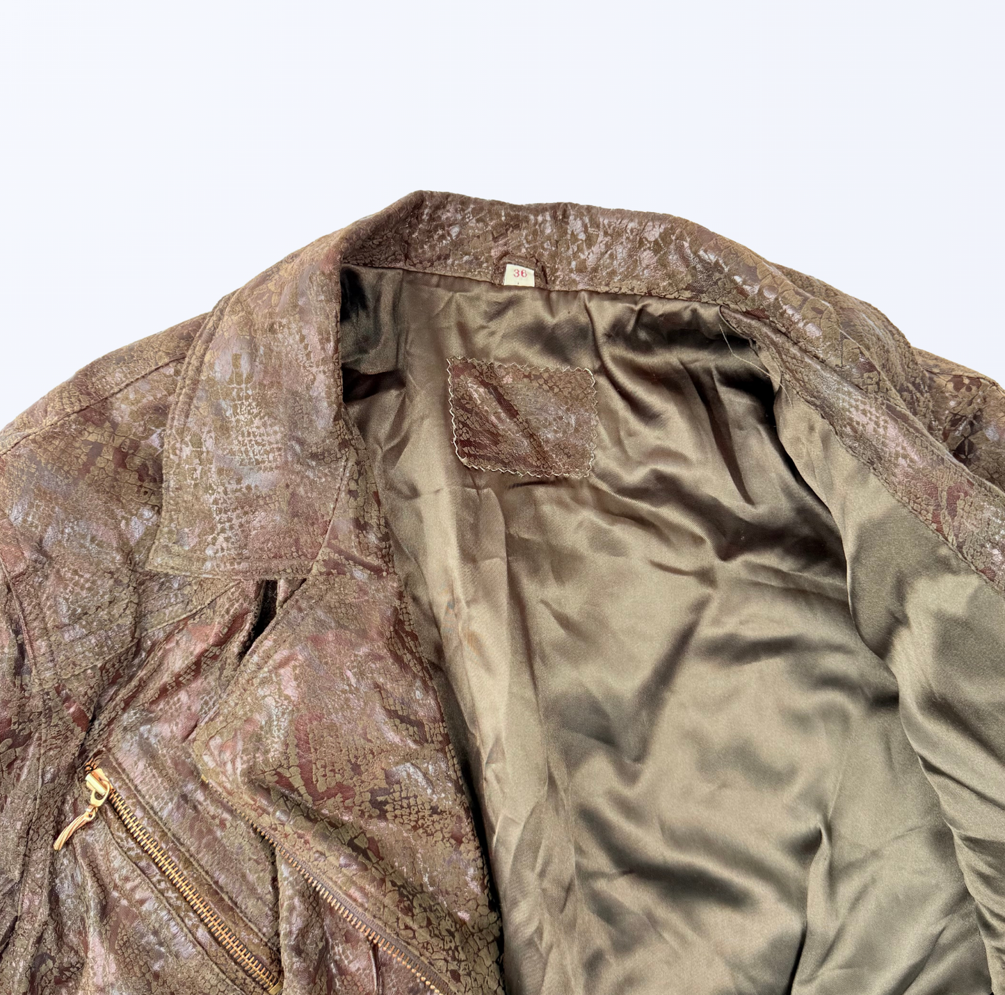 Vintage Lederjacke Animalprint 90s 80s Teos Vintage Onlineshop