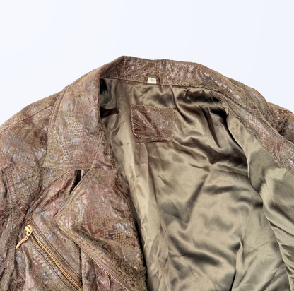 Vintage Lederjacke Animalprint 90s 80s Teos Vintage Onlineshop