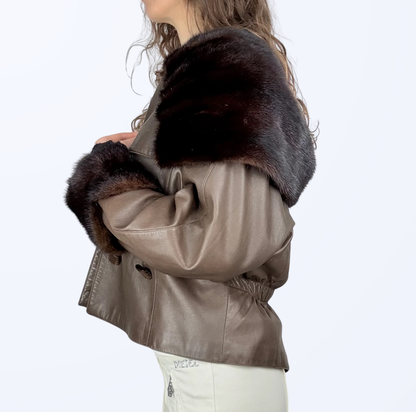 Vintage Lederjacke Y2K Retro Chic Style Teos Vintage Onlineshop