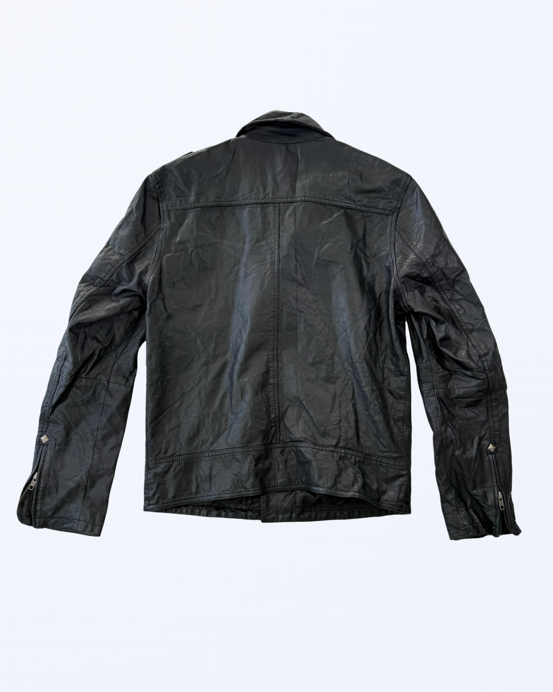 Vintage Lee Lederjacke schwarz Bikerjacke 90s Style Lederjacke Teos Vintage Onlineshop