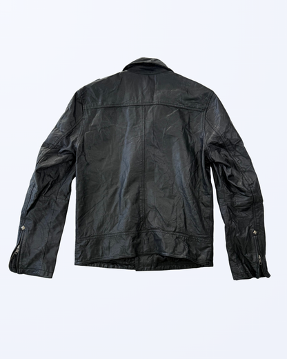 Vintage Lee Lederjacke schwarz Bikerjacke 90s Style Lederjacke Teos Vintage Onlineshop