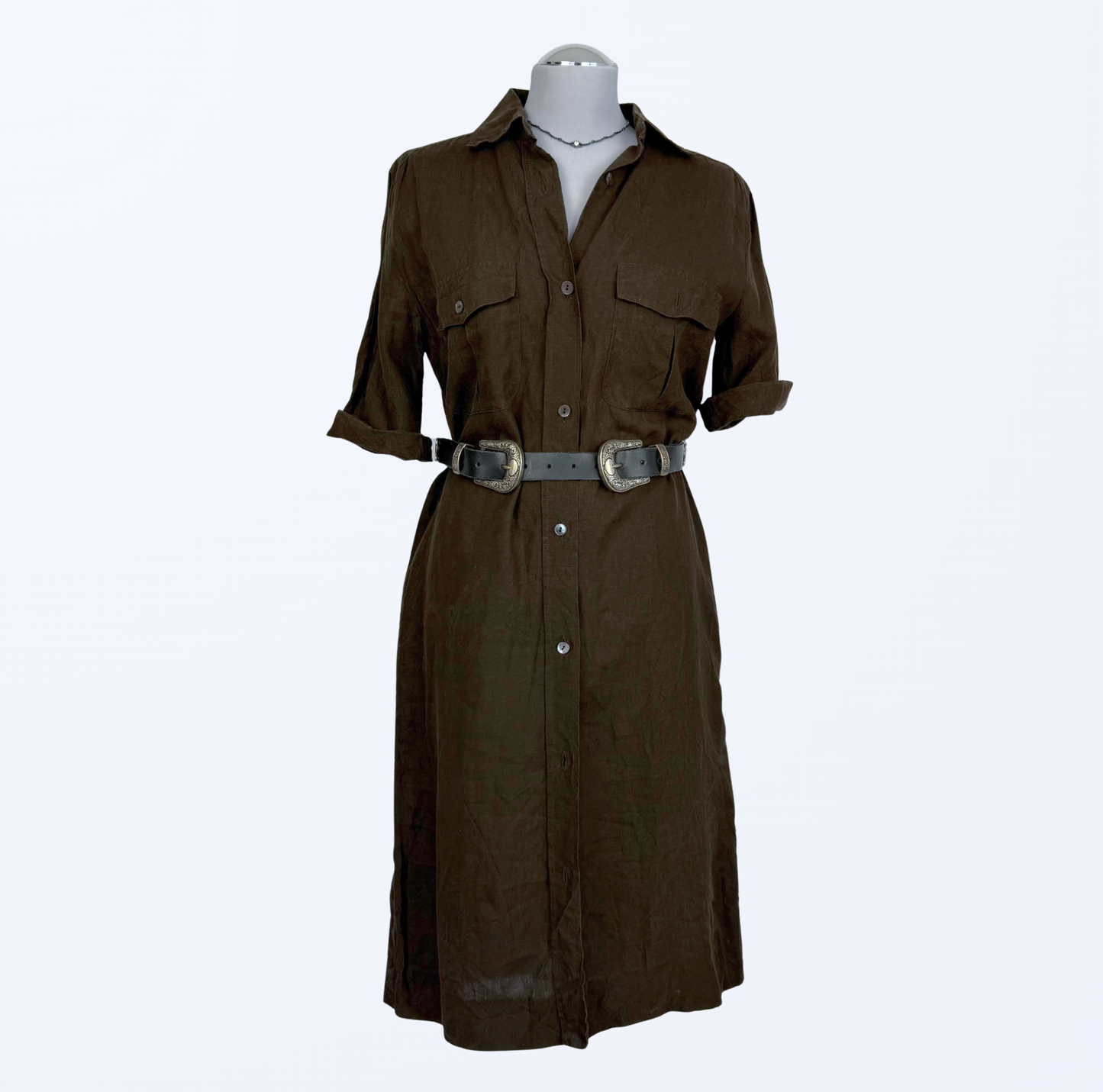 Vintage Max Mara Leinenkleid Utility Designer Sommerkleid Teos Vintage Onlineshop
