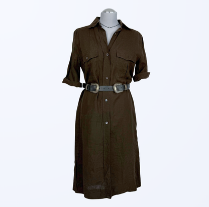 Vintage Max Mara Leinenkleid Utility Designer Sommerkleid Teos Vintage Onlineshop