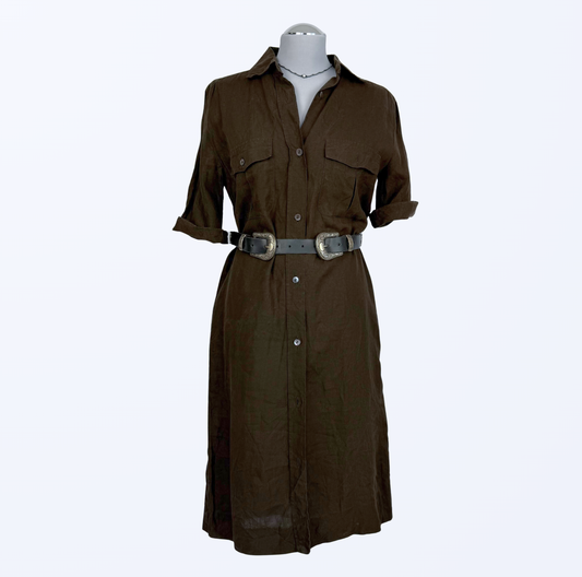 Vintage Max Mara Leinenkleid Utility Designer Sommerkleid Teos Vintage Onlineshop