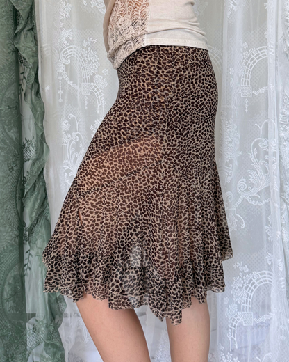 Vintage Marvel by la Perlao Midirock asymmetrisch Leo Print Teos Vintage Onlineshop