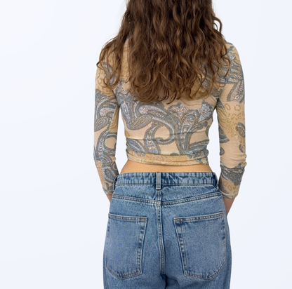 Vintage Mesh Longsleeve Retro Fairy Y2K Style Teos Vintage Onlineshop