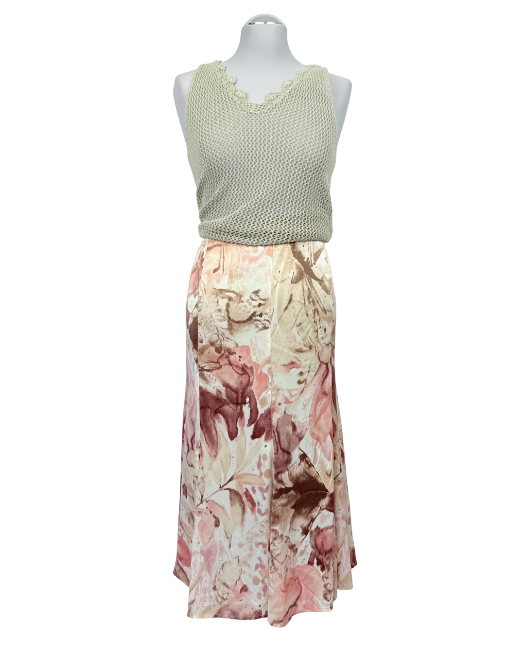 Vintage Midirock 100 % Seide Seide Maxirock Midirock romantic fairy boho Teos vintage Onlineshop