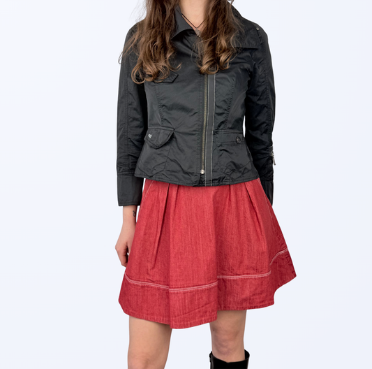 Vintage Miss Sixty Minirock Denim Jeans Rot y2k early 2000s Teos Vintage Onlineshop