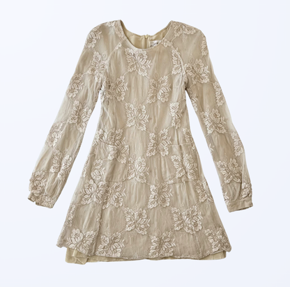 Pink Memories Spitzenkleid Mini beige creme Boho Festival Teos Vintage