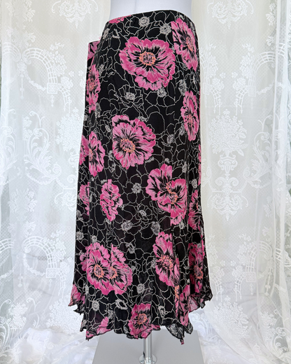 Vintage Raffaella Dareggi Rock Gr. XL asymmetrisch, welliger Saum whimsy whitchy 90s Style