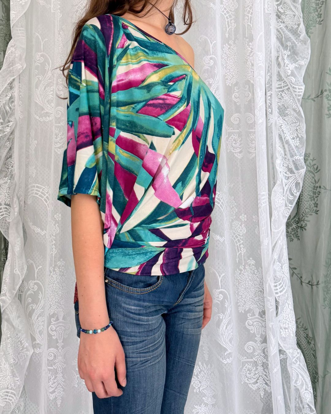 Vintage Risskio One-Shoulder Top Oberteil y2k summer Top Teos Vintage Online Shop