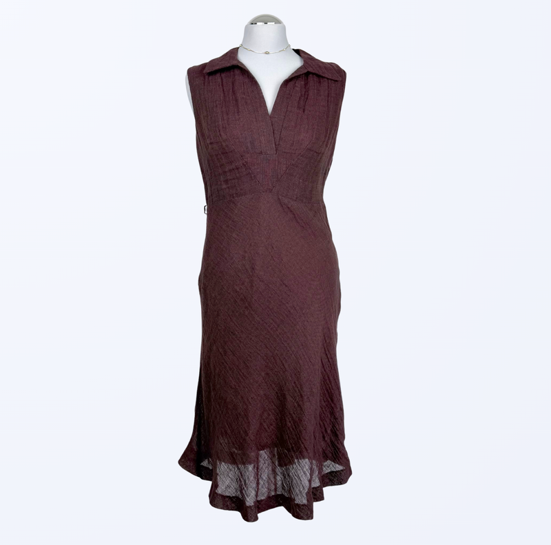 Vintage Roberta Bacarelli Leinenkleid burgunderrot Teos vintage Onlineshop