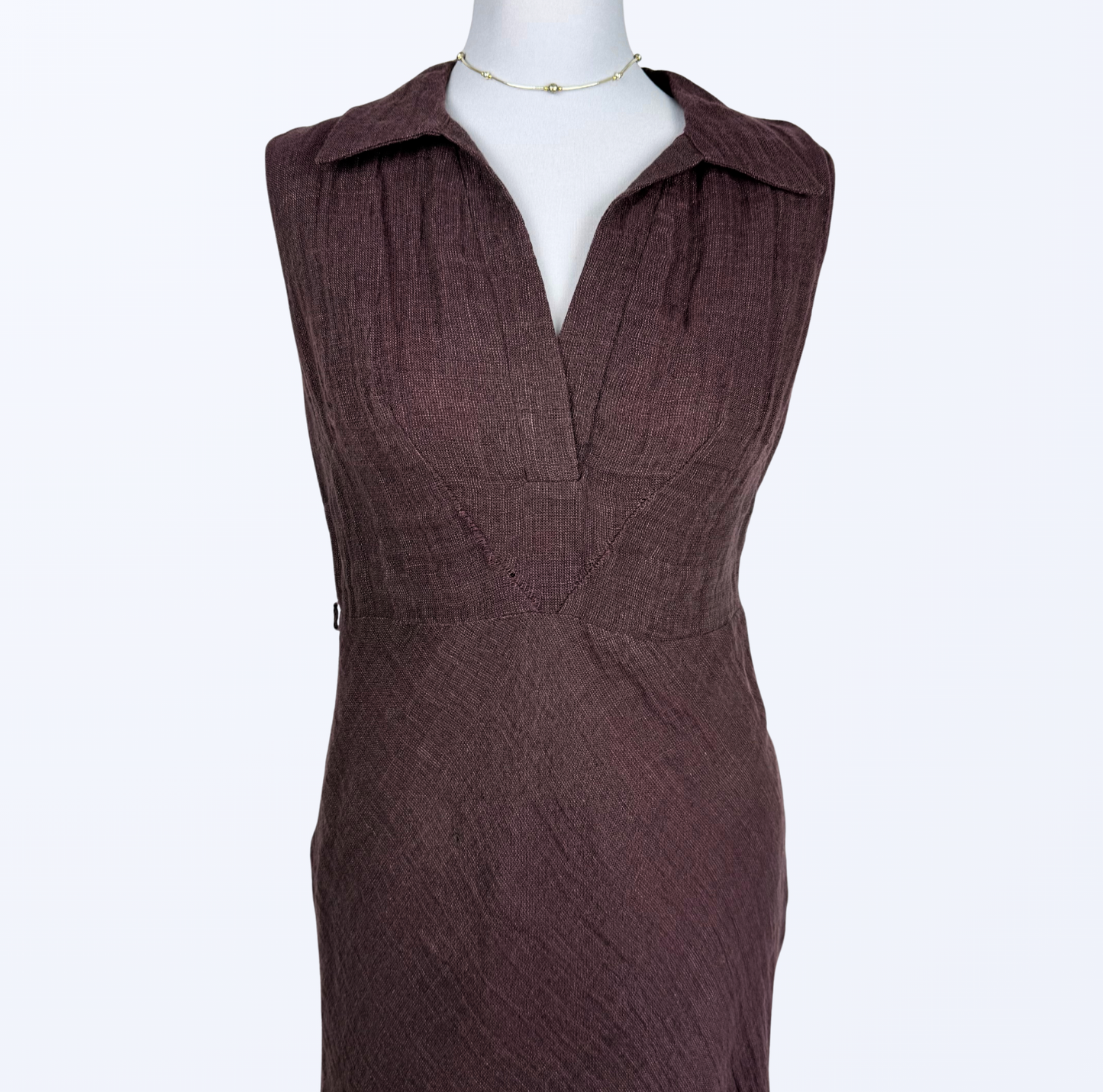 Vintage Roberta Bacarelli Leinenkleid burgunderrot Teos vintage Onlineshop