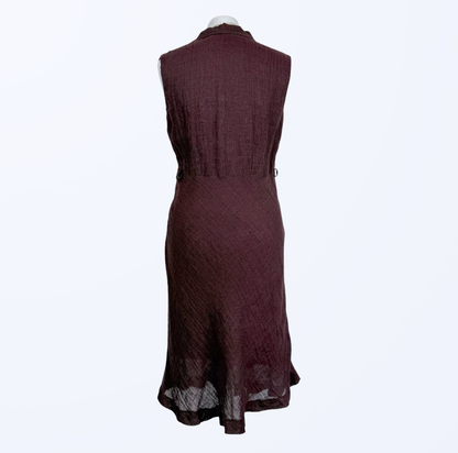 Vintage Roberta Bacarelli Leinenkleid burgunderrot Teos vintage Onlineshop